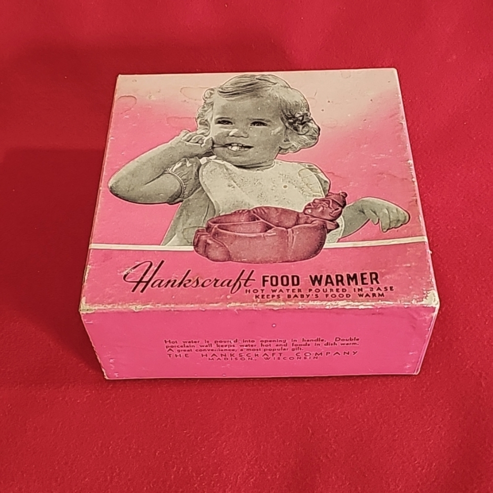 VINTAGE 1940’s HANKSCRAFT CERAMIC BABY FOOD WARMER DISH